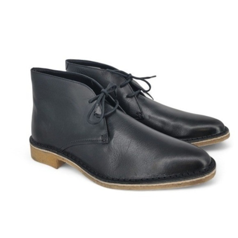 Clarks‎ Womens 10 Desert Boot Leather Black Chukka Minimalist Normcore Chic EUC